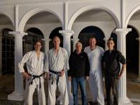 Johnny Martin with Instructors Richard Lasry (Yodan), John Lasry (Godan), and their students.  Early 2019, Johnny was lucky to have an opportunity to train with his seniors in Miami Beach, Florida.